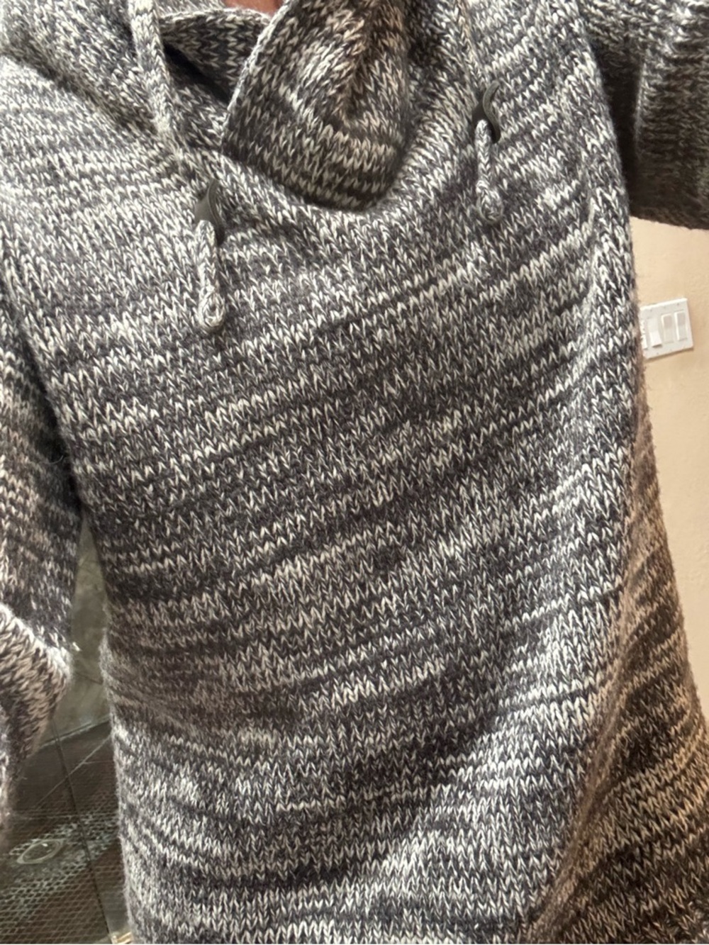 Divided Marled Gray Hooded Knit Sweater